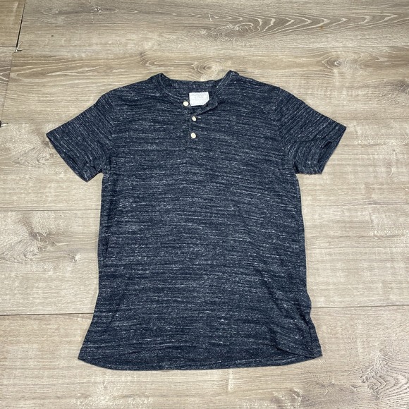 Abercrombie & Fitch Shirt Sweater Knit Henley Small Blue Short‎ Sleeve Casual - Picture 1 of 10